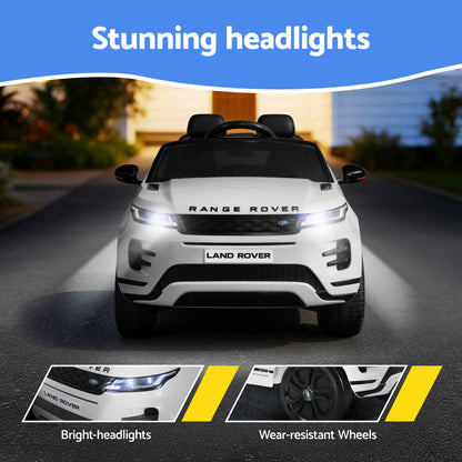 Kids Electric Ride On Car Land Rover Licensed Toy Cars Remote 12V Battery White-Ride on Toys - Cars-PEROZ Accessories