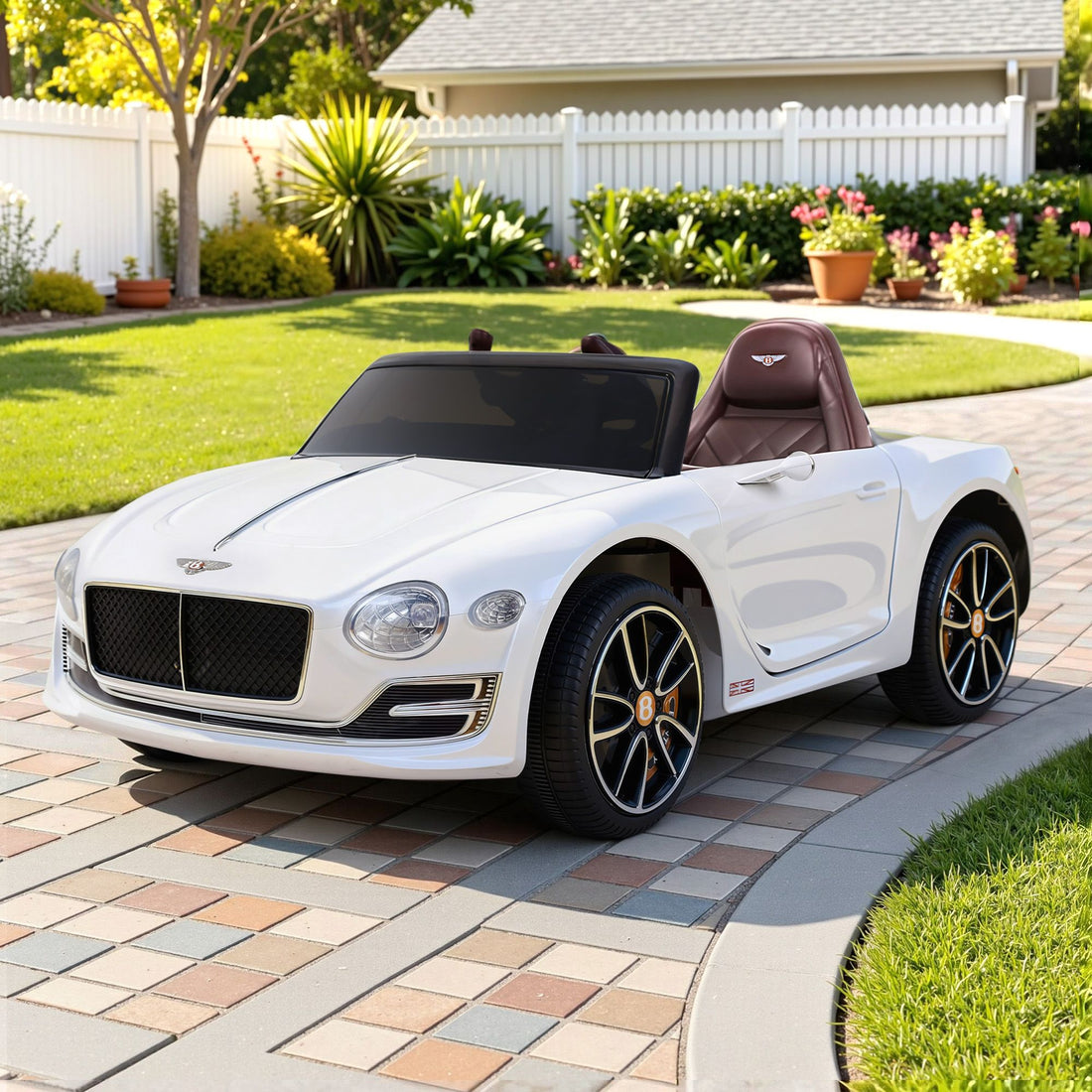 Kids Electric Ride On Car Bentley Licensed EXP12 Toy Cars Remote 12V White-Ride on Toys - Cars-PEROZ Accessories