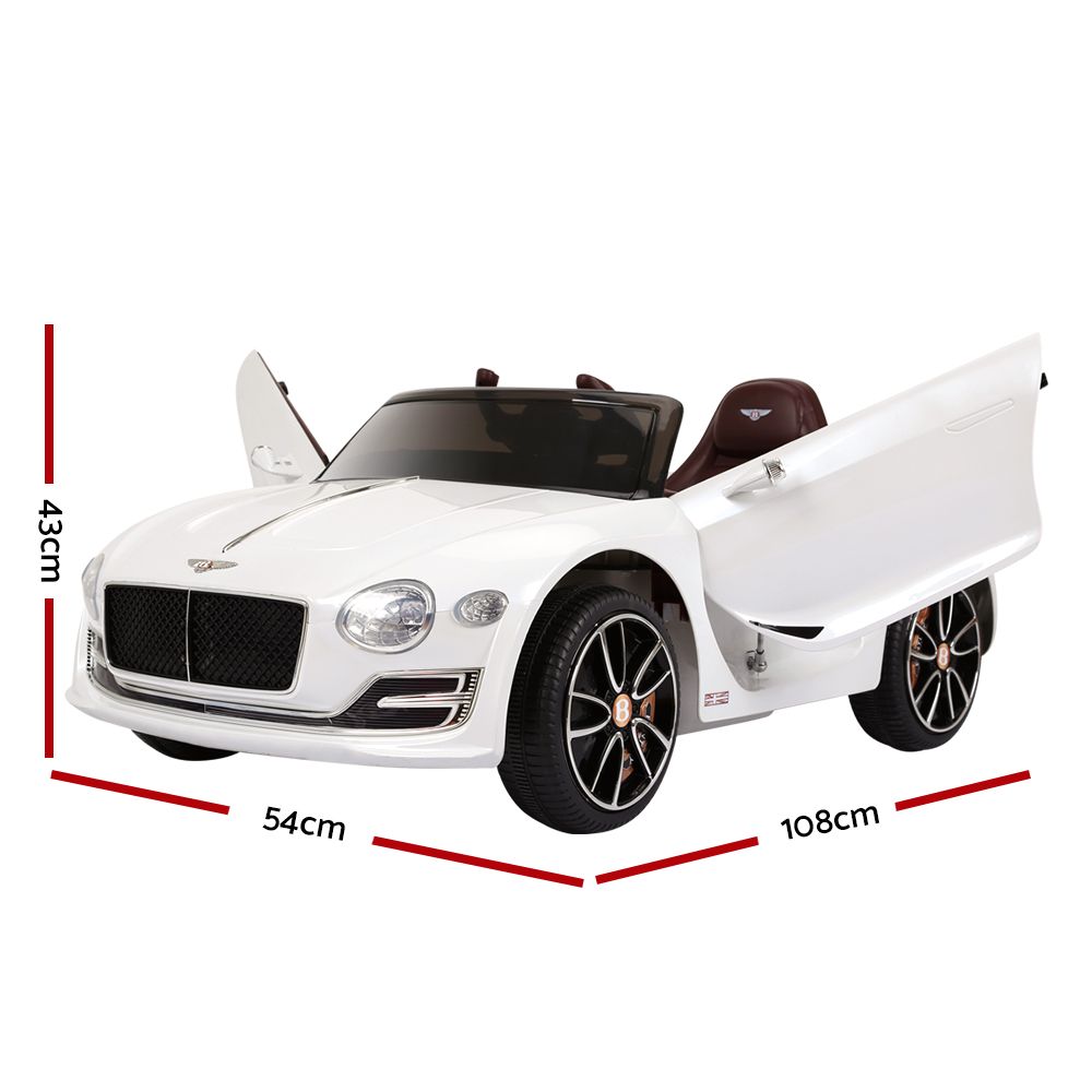 Kids Electric Ride On Car Bentley Licensed EXP12 Toy Cars Remote 12V White-Ride on Toys - Cars-PEROZ Accessories