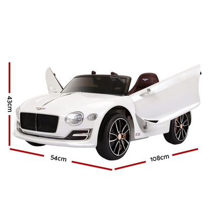 Kids Electric Ride On Car Bentley Licensed EXP12 Toy Cars Remote 12V White-Ride on Toys - Cars-PEROZ Accessories