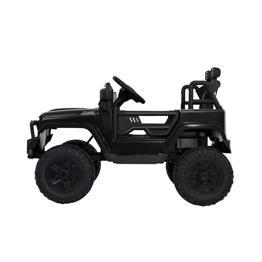 Rigo Kids Electric Ride On Car Jeep Toy Cars Remote 12V Black-Ride on Toys - Cars-PEROZ Accessories