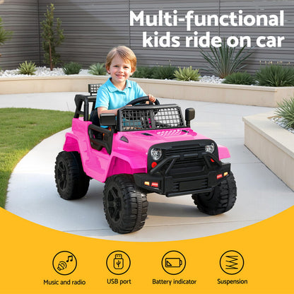 Rigo Kids Electric Ride On Car Jeep Toy Cars Remote 12V Pink-Ride on Toys - Cars-PEROZ Accessories