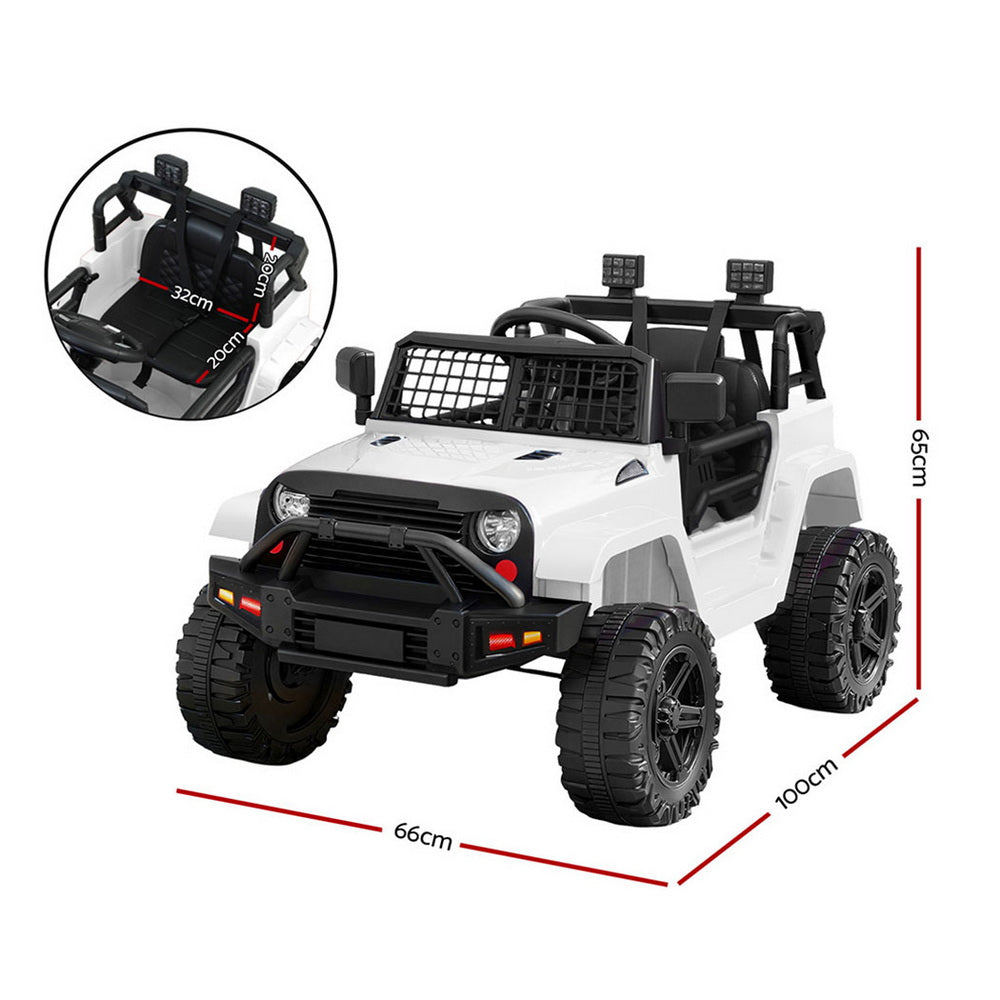 Rigo Kids Electric Ride On Car Jeep Toy Cars Remote 12V White-Ride on Toys - Cars-PEROZ Accessories