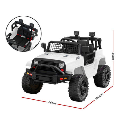 Rigo Kids Electric Ride On Car Jeep Toy Cars Remote 12V White-Ride on Toys - Cars-PEROZ Accessories