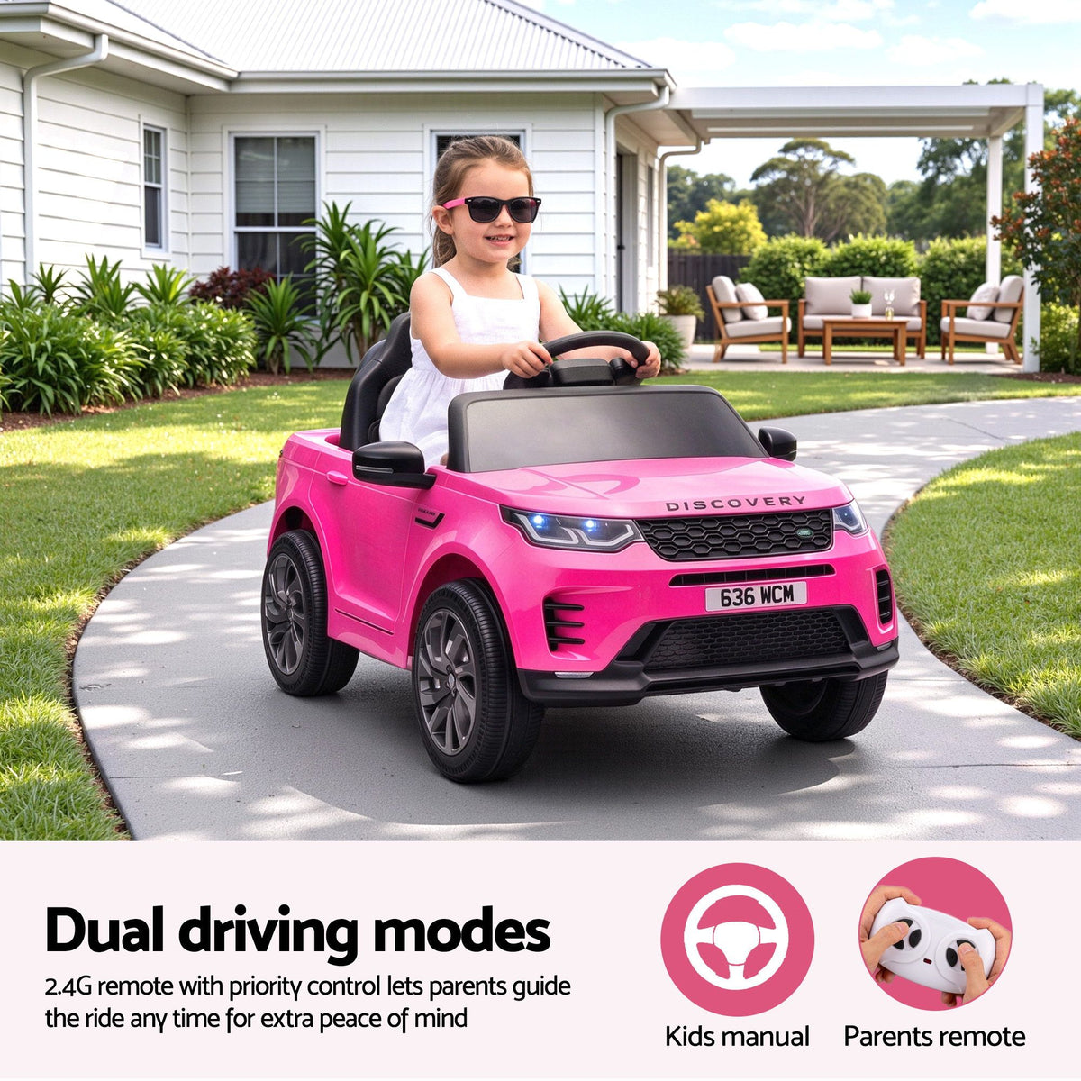 Land Rover Ride On Car Kids SUV 12V Kids Electric Car Remote Control Pink-Baby &amp; Kids > Ride On Cars, Go-karts &amp; Bikes > Ride On Cars-PEROZ Accessories