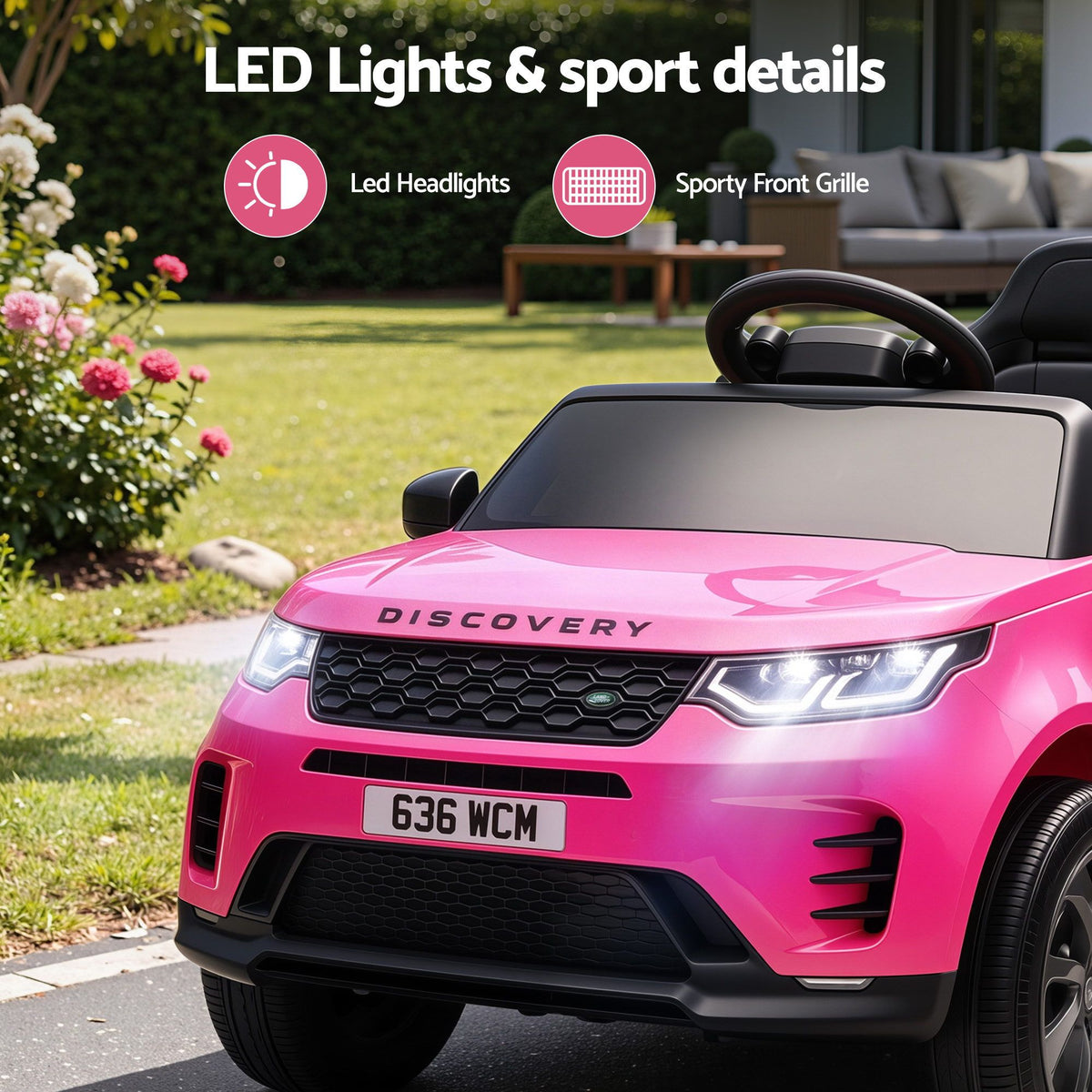 Land Rover Ride On Car Kids SUV 12V Kids Electric Car Remote Control Pink-Baby &amp; Kids > Ride On Cars, Go-karts &amp; Bikes > Ride On Cars-PEROZ Accessories