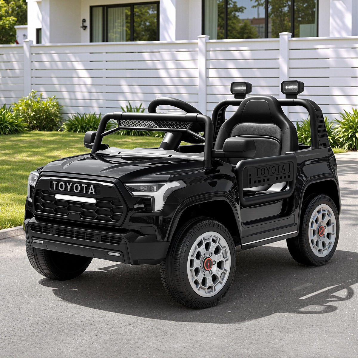 Toyota Ride On Car Kids SUV 12V Remote Control Sequoia TRD Pro Black-Baby &amp; Kids > Ride On Cars, Go-karts &amp; Bikes > Ride On Cars-PEROZ Accessories
