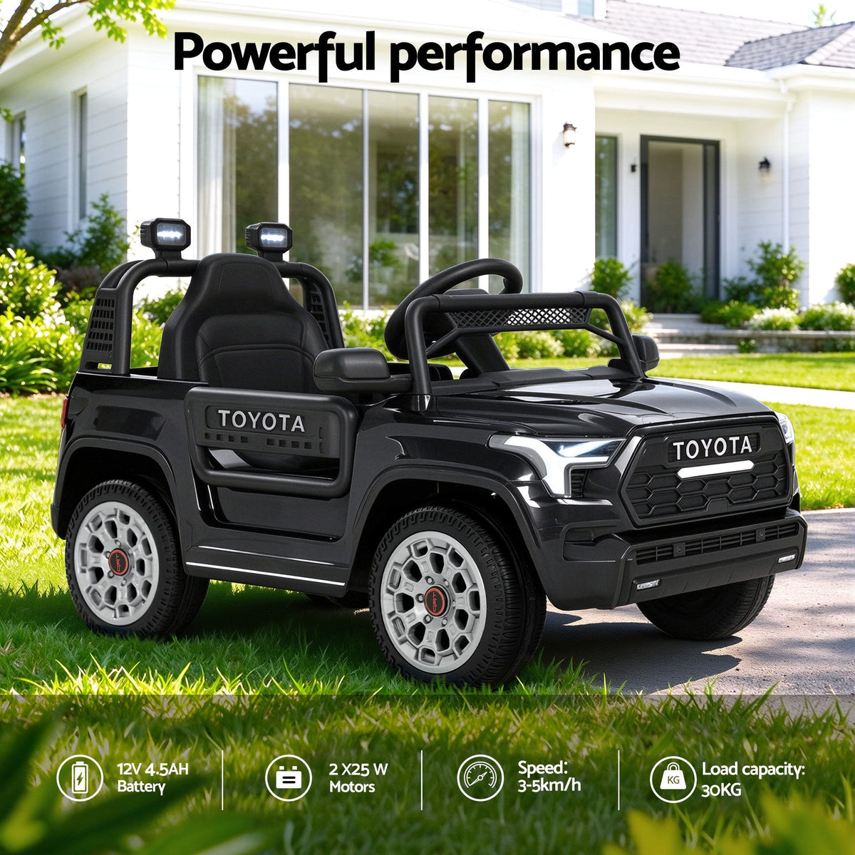 Toyota Ride On Car Kids SUV 12V Remote Control Sequoia TRD Pro Black-Baby &amp; Kids > Ride On Cars, Go-karts &amp; Bikes > Ride On Cars-PEROZ Accessories