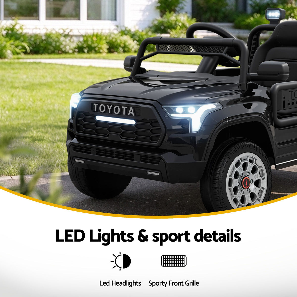 Toyota Ride On Car Kids SUV 12V Remote Control Sequoia TRD Pro Black-Baby &amp; Kids > Ride On Cars, Go-karts &amp; Bikes > Ride On Cars-PEROZ Accessories