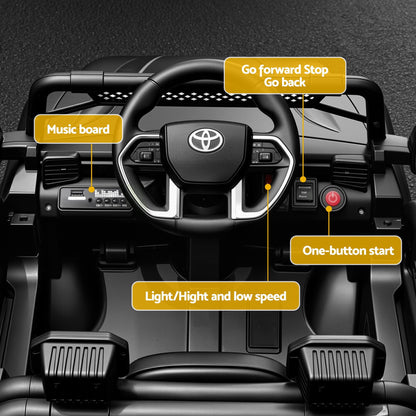 Toyota Ride On Car Kids SUV 12V Remote Control Sequoia TRD Pro Black-Baby &amp; Kids > Ride On Cars, Go-karts &amp; Bikes > Ride On Cars-PEROZ Accessories