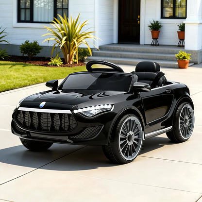 Rigo Kids Electric Ride On Car Toys Cars Horn Music Remote Control 12V Black-Ride on Toys - Cars-PEROZ Accessories