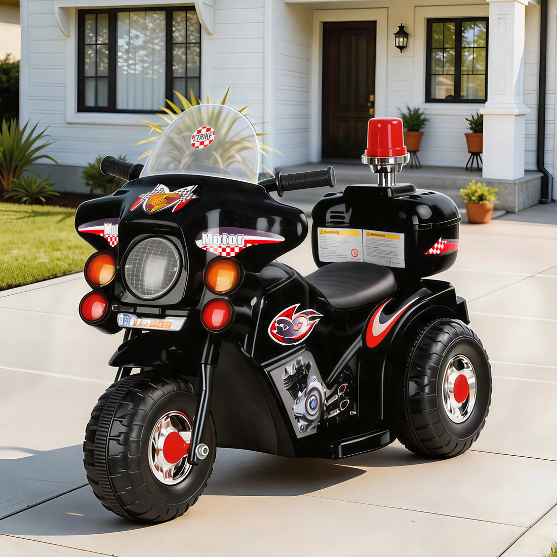 Rigo Kids Ride On Motorbike Motorcycle Car Black-Ride on Toys - Motorbikes-PEROZ Accessories