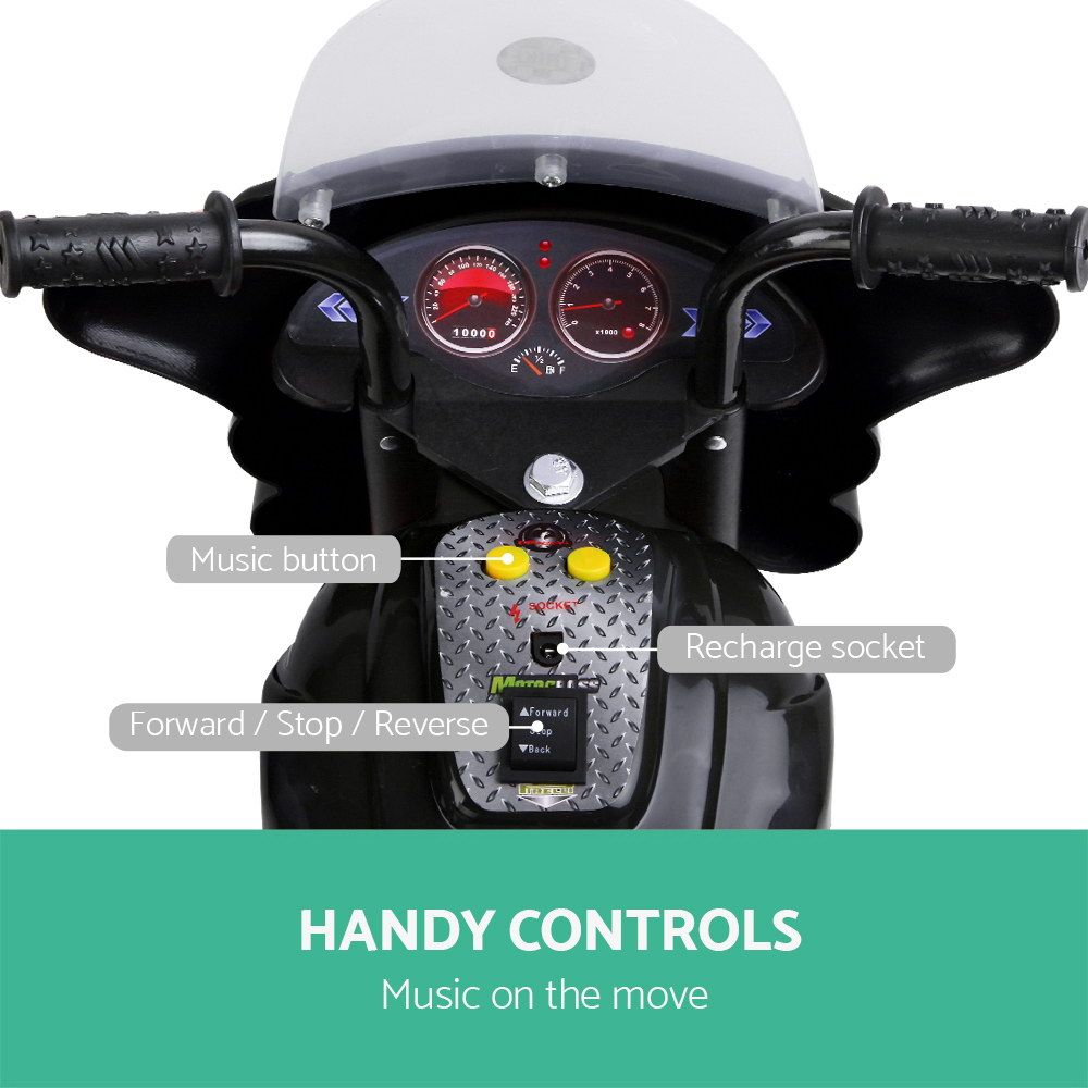Rigo Kids Ride On Motorbike Motorcycle Car Black-Ride on Toys - Motorbikes-PEROZ Accessories