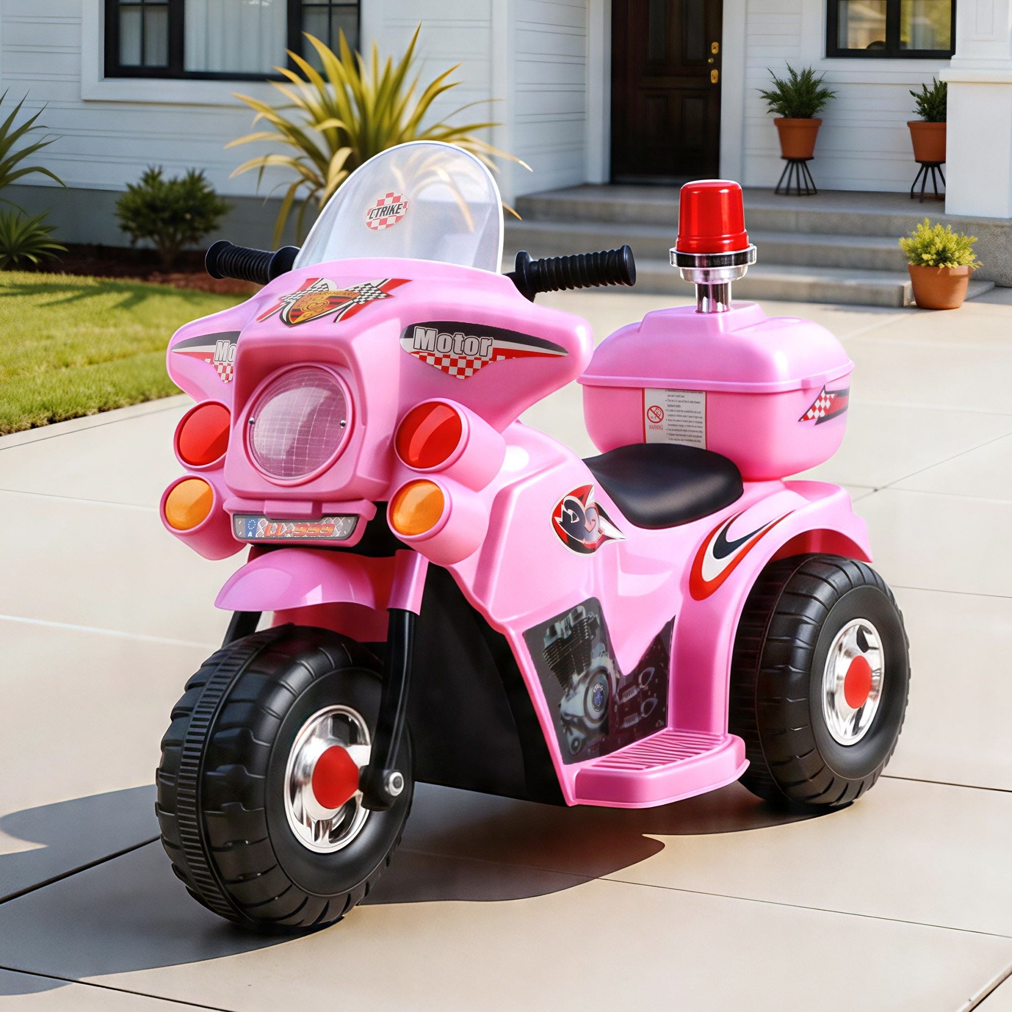 Rigo Kids Ride On Motorbike Motorcycle Car Pink-Ride on Toys - Motorbikes-PEROZ Accessories