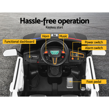 Electric Ride On Car Rigo Kids Patrol Police Ride On Cars Horn Music Remote Black-Ride on Toys - Cars-PEROZ Accessories
