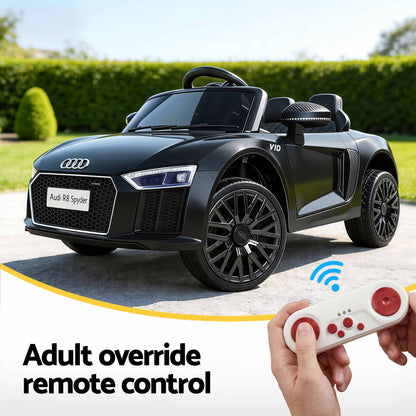 Kids Ride On Car Audi R8 Licensed Sports Electric Toy Cars Black-Ride on Toys - Cars-PEROZ Accessories