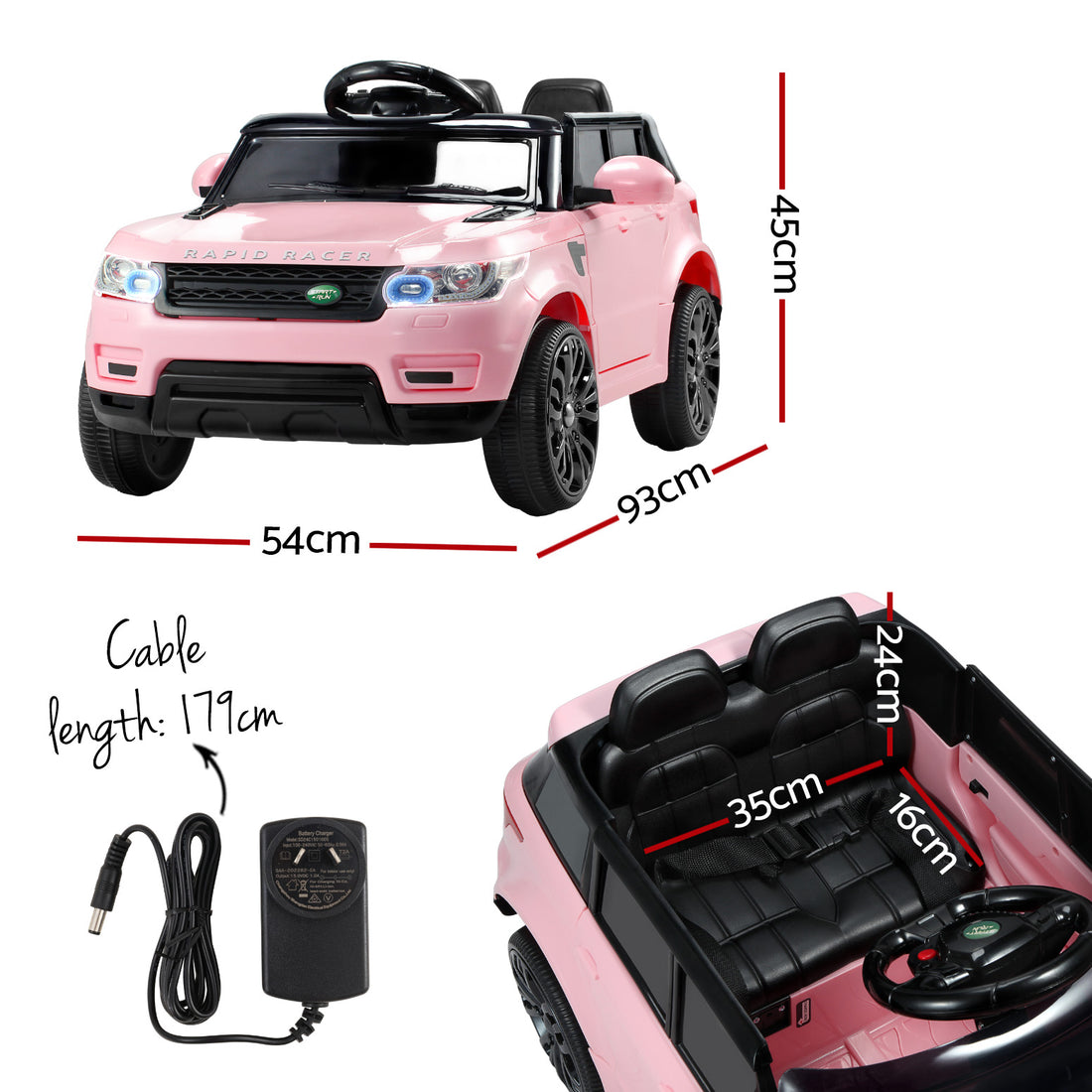 Rigo Ride On Car Kids Electric Ride On Cars SUV Remote 12V Pink-Ride on Toys - Cars-PEROZ Accessories