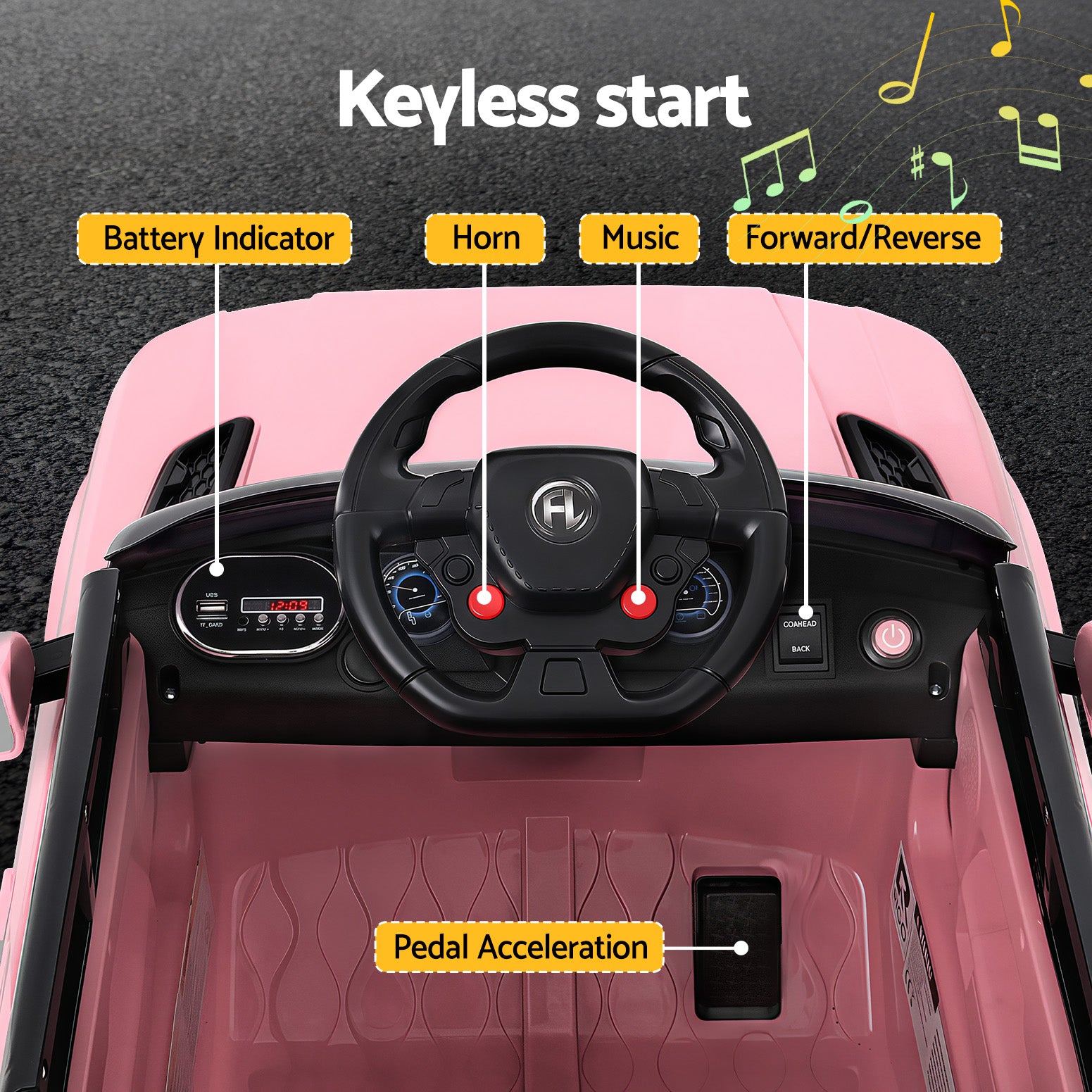 Rigo Ride On Car Kids Electric Ride On Cars SUV Remote 12V Pink-Ride on Toys - Cars-PEROZ Accessories