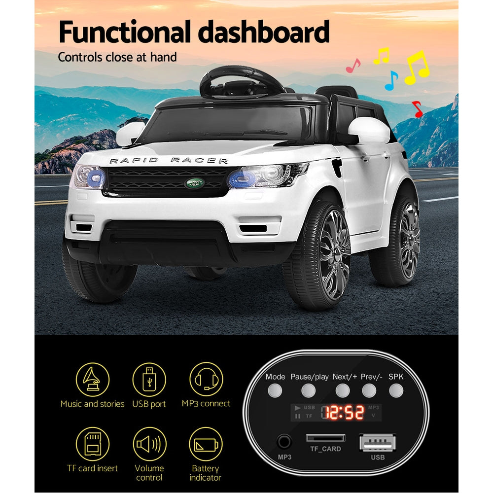 Rigo Kids Electric Ride On Car SUV Range Rover-inspired Cars Remote 12V White-Ride on Toys - Cars-PEROZ Accessories