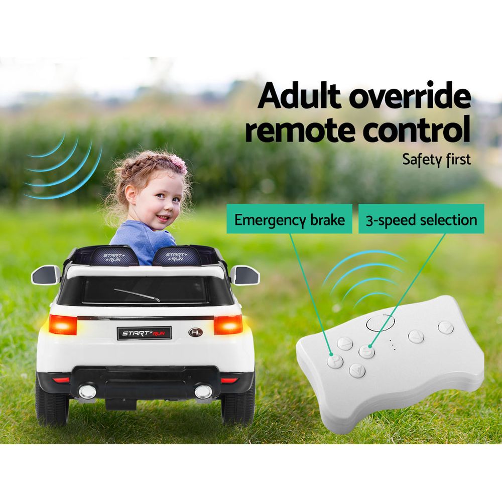 Rigo Kids Electric Ride On Car SUV Range Rover-inspired Cars Remote 12V White-Ride on Toys - Cars-PEROZ Accessories