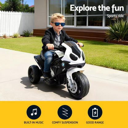 Kids Ride On Car Electric Ride On Cars Motorcycle Motorbike BMW Licensed S1000RR Black-Ride on Toys - Motorbikes-PEROZ Accessories