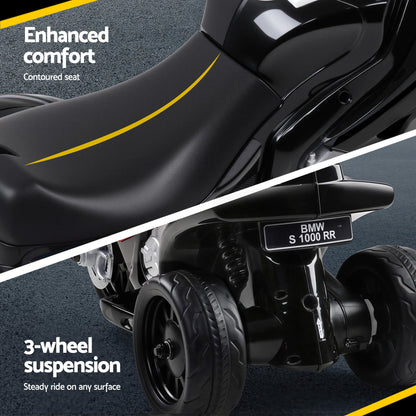 Kids Ride On Car Electric Ride On Cars Motorcycle Motorbike BMW Licensed S1000RR Black-Ride on Toys - Motorbikes-PEROZ Accessories