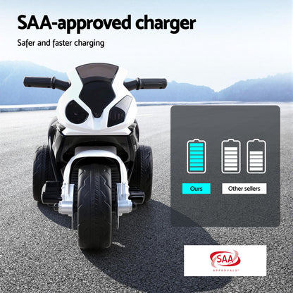 Kids Ride On Car Electric Ride On Cars Motorcycle Motorbike BMW Licensed S1000RR Black-Ride on Toys - Motorbikes-PEROZ Accessories