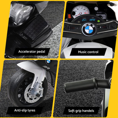 Kids Ride On Car Electric Ride On Cars Motorcycle Motorbike BMW Licensed S1000RR Black-Ride on Toys - Motorbikes-PEROZ Accessories