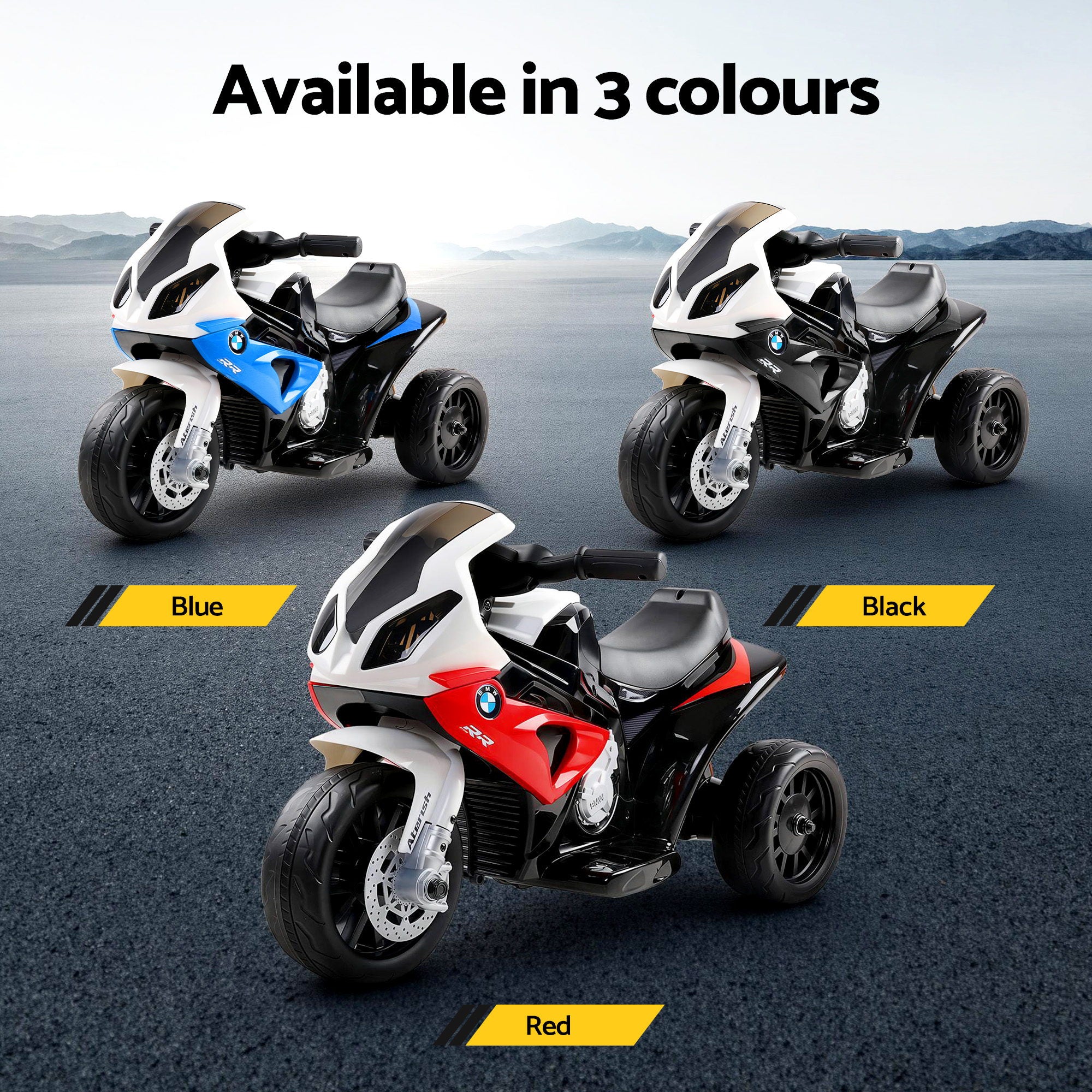 Kids Ride On Car Electric Ride On Cars Motorcycle Motorbike BMW Licensed S1000RR Black-Ride on Toys - Motorbikes-PEROZ Accessories