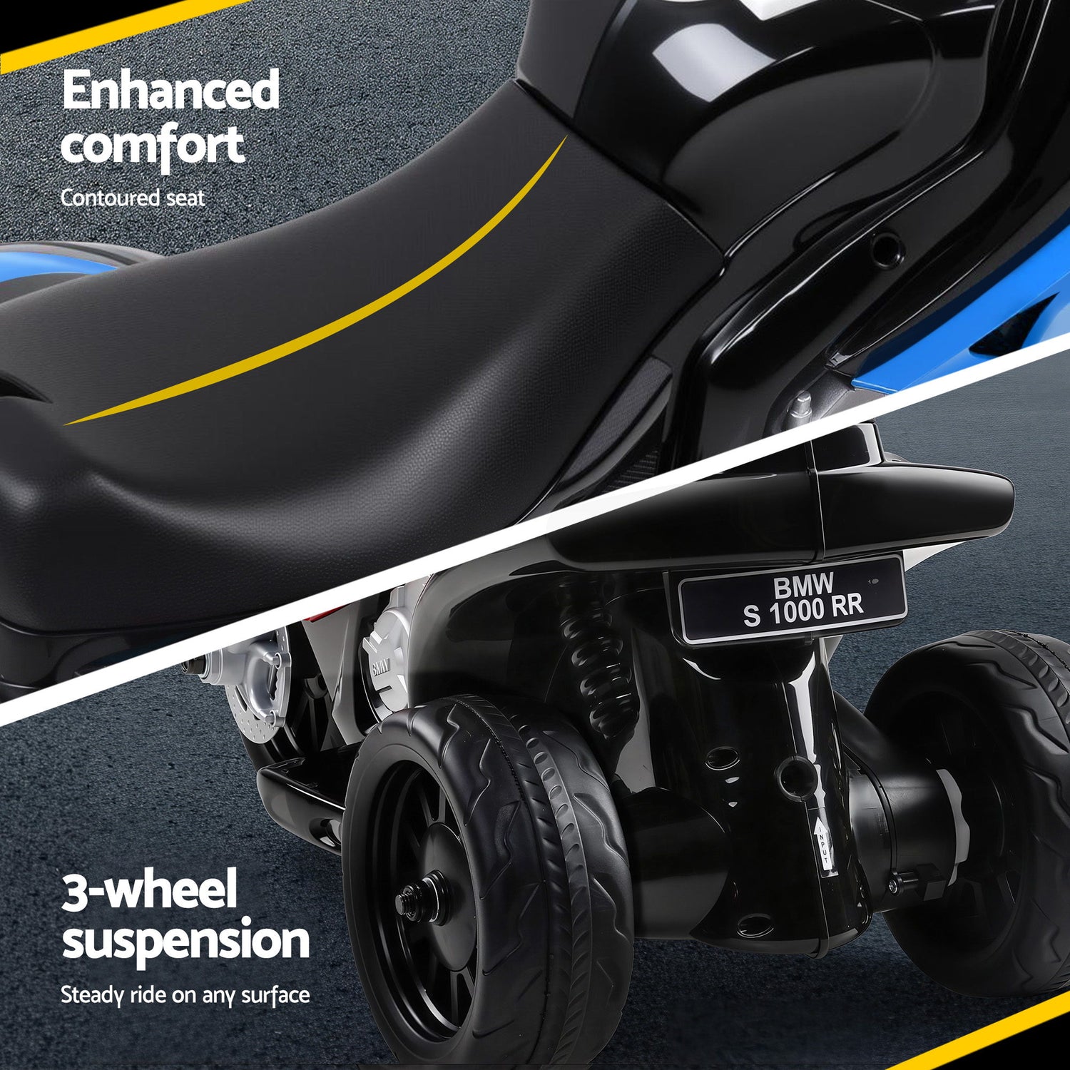Kids Electric Ride On Car Police Motorcycle Motorbike BMW Licensed S1000RR Blue-Ride on Toys - Motorbikes-PEROZ Accessories