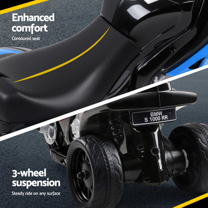 Kids Electric Ride On Car Police Motorcycle Motorbike BMW Licensed S1000RR Blue-Ride on Toys - Motorbikes-PEROZ Accessories