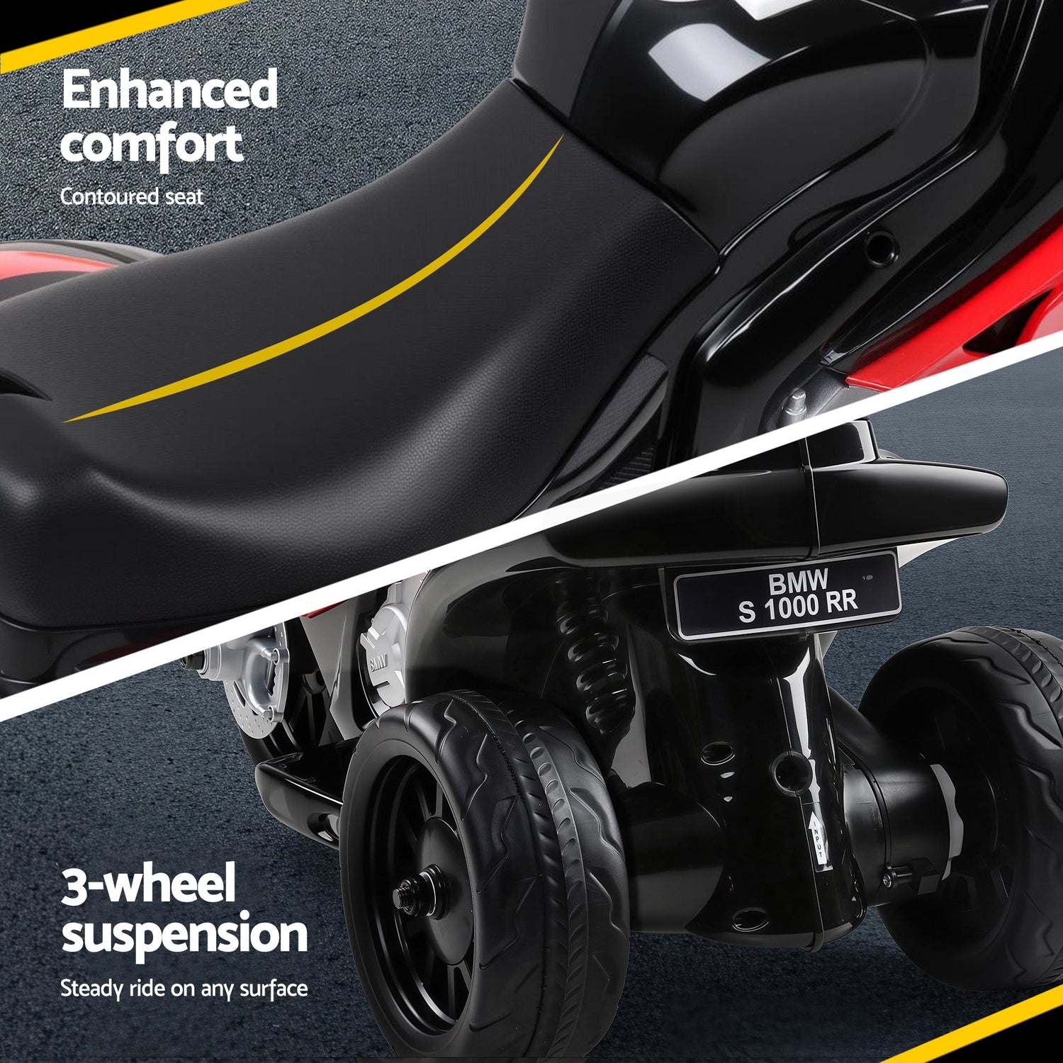 Kids Electric Ride On Car Police Motorcycle Motorbike BMW Licensed S1000RR Red-Ride on Toys - Motorbikes-PEROZ Accessories