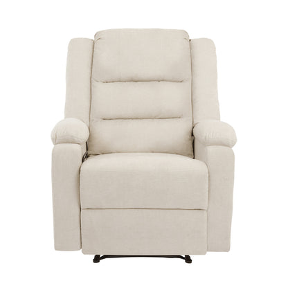 Oikiture Recliner Chair Padded Lounge With Side Pocket Polyester Beige-Recliner Chair-PEROZ Accessories