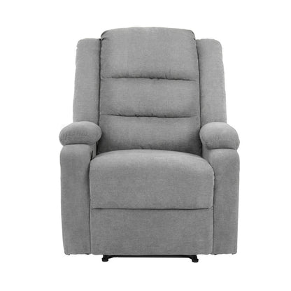 Oikiture Recliner Chair Padded Lounge With Side Pocket Polyester Grey-Recliner Chair-PEROZ Accessories