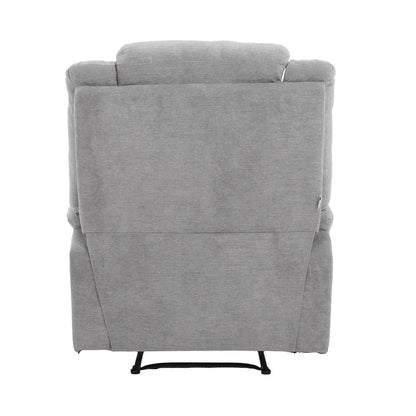 Oikiture Recliner Chair Padded Lounge With Side Pocket Polyester Grey-Recliner Chair-PEROZ Accessories