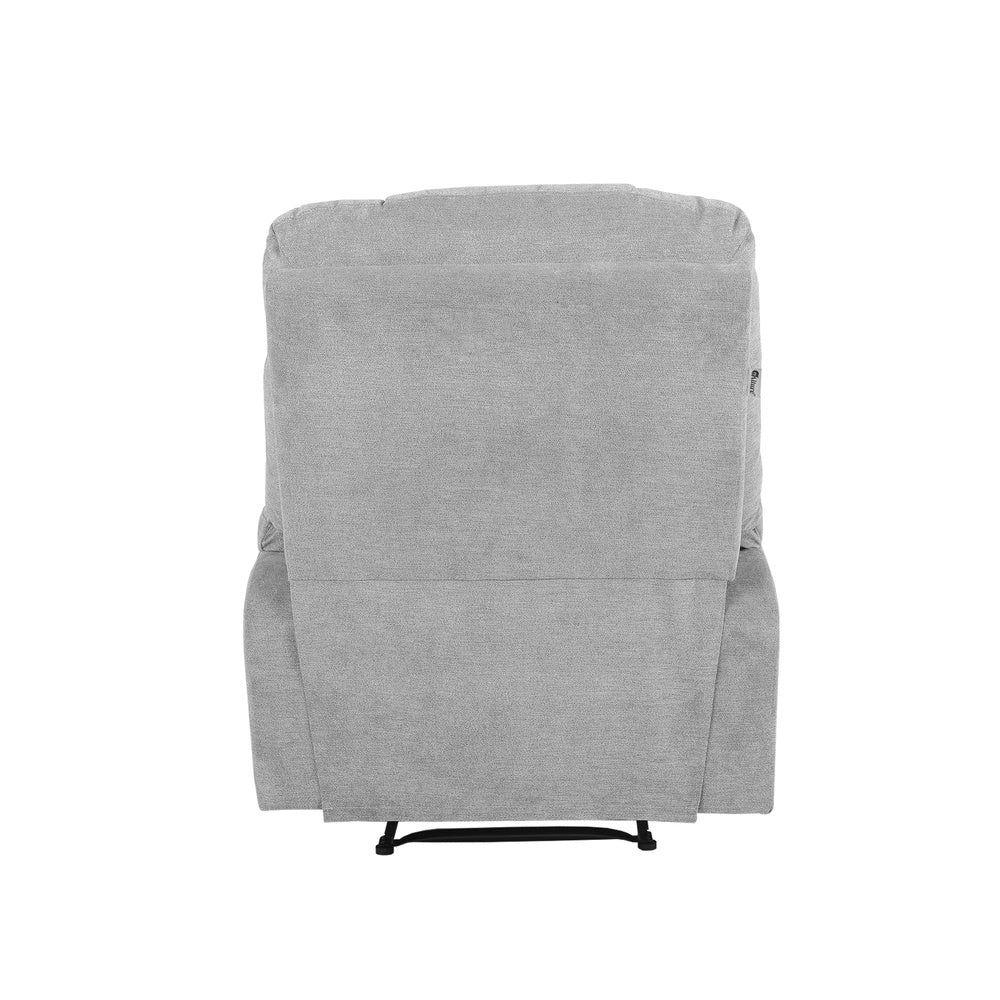Oikiture Recliner Chair Electric Massage Chairs Heated Polyester Grey-Recliner Chair-PEROZ Accessories