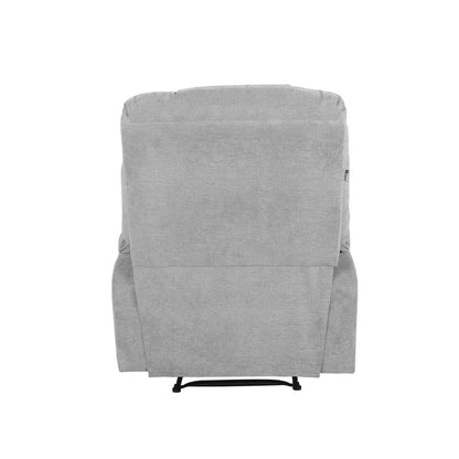 Oikiture Recliner Chair Electric Massage Chairs Heated Polyester Grey-Recliner Chair-PEROZ Accessories
