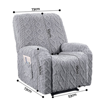 Artiss Recliner Chair Covers with Storage Side Pockets Grey-Furniture > Bar Stools &amp; Chairs > Arm Chairs &amp; Recliners-PEROZ Accessories