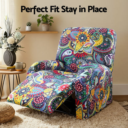 Artiss Stretch Kids Recliner Cover 4-Pieces Recliner Chair Slipcovers Printed Polyester-Furniture > Bar Stools &amp; Chairs > Arm Chairs &amp; Recliners-PEROZ Accessories