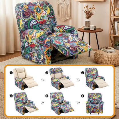 Artiss Stretch Kids Recliner Cover 4-Pieces Recliner Chair Slipcovers Printed Polyester-Furniture > Bar Stools &amp; Chairs > Arm Chairs &amp; Recliners-PEROZ Accessories