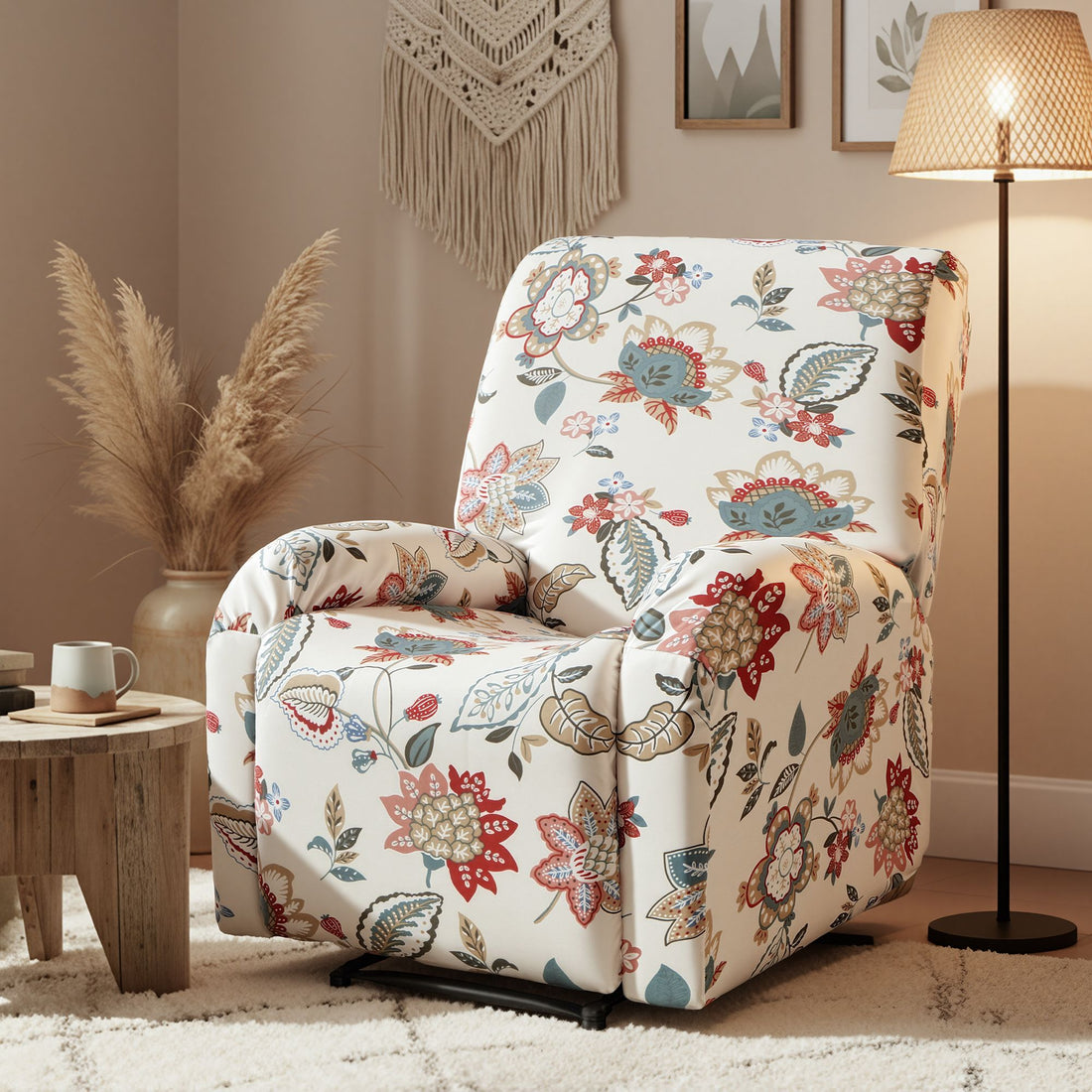 Artiss Stretch Kids Recliner Cover 4-Pieces Recliner Chair Slipcovers Printed Polyester-Furniture > Bar Stools &amp; Chairs > Arm Chairs &amp; Recliners-PEROZ Accessories