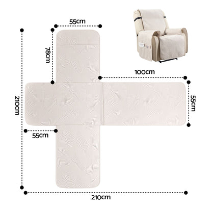 Artiss Quilted Recliner Chair Covers 100% Waterproof Recliner Slipcovers-Furniture > Bar Stools &amp; Chairs > Arm Chairs &amp; Recliners-PEROZ Accessories