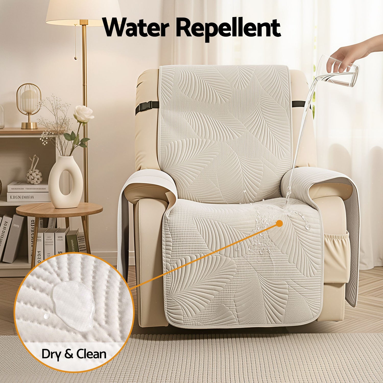 Artiss Quilted Recliner Chair Covers 100% Waterproof Recliner Slipcovers-Furniture > Bar Stools &amp; Chairs > Arm Chairs &amp; Recliners-PEROZ Accessories