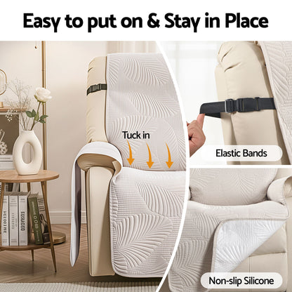 Artiss Quilted Recliner Chair Covers 100% Waterproof Recliner Slipcovers-Furniture > Bar Stools &amp; Chairs > Arm Chairs &amp; Recliners-PEROZ Accessories