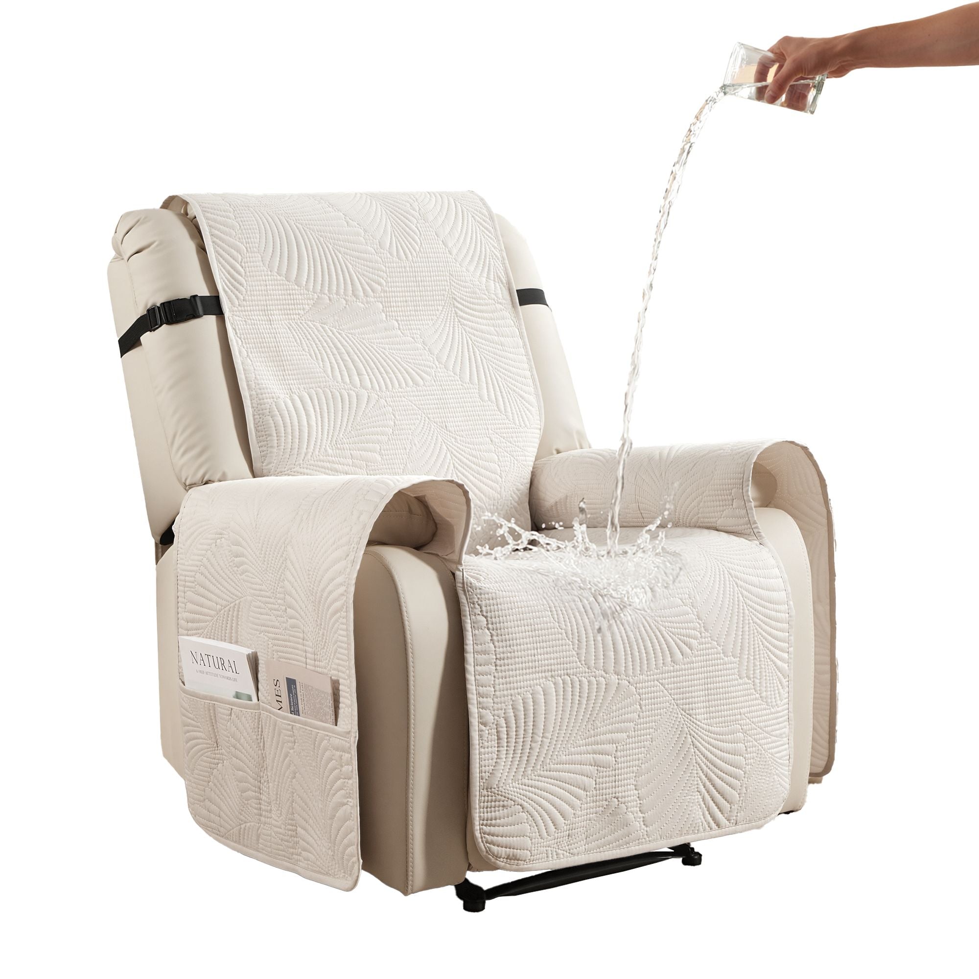 Artiss Quilted Recliner Chair Covers 100% Waterproof Recliner Slipcovers-Furniture > Bar Stools &amp; Chairs > Arm Chairs &amp; Recliners-PEROZ Accessories