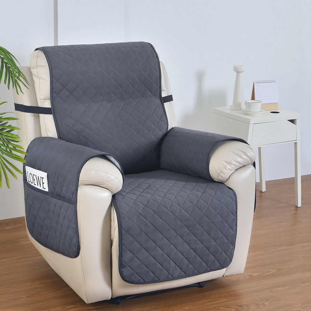 Artiss Recliner Chair Cover 100% Water Resistant Grey-Furniture &gt; Bar Stools &amp; Chairs-PEROZ Accessories