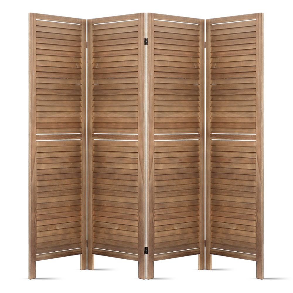 Artiss 4 Panel Room Divider 160x170cm Screen Privacy Wood Foldable Stand Oak-Furniture > Living Room-PEROZ Accessories