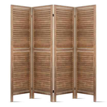 Artiss 4 Panel Room Divider 160x170cm Screen Privacy Wood Foldable Stand Oak-Furniture > Living Room-PEROZ Accessories