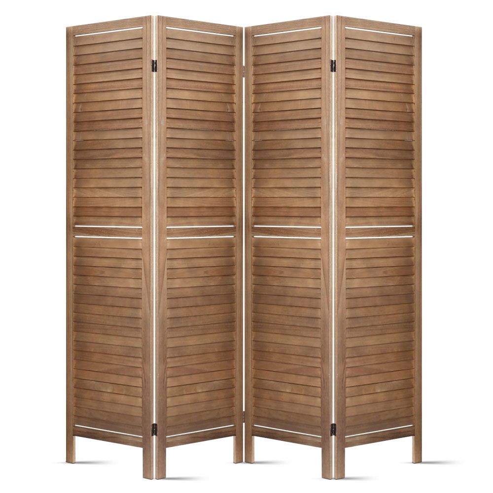 Artiss 4 Panel Room Divider 160x170cm Screen Privacy Wood Foldable Stand Oak-Furniture > Living Room-PEROZ Accessories