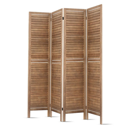 Artiss 4 Panel Room Divider 160x170cm Screen Privacy Wood Foldable Stand Oak-Furniture > Living Room-PEROZ Accessories